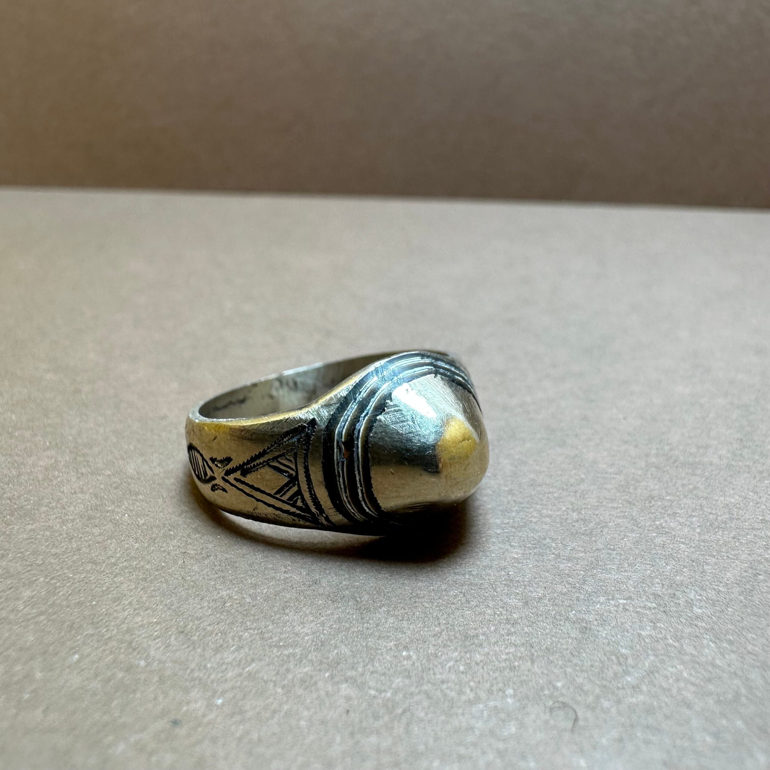 Handmade Touareg Silver Ebony Ring: Berber Ethnic Jewelry