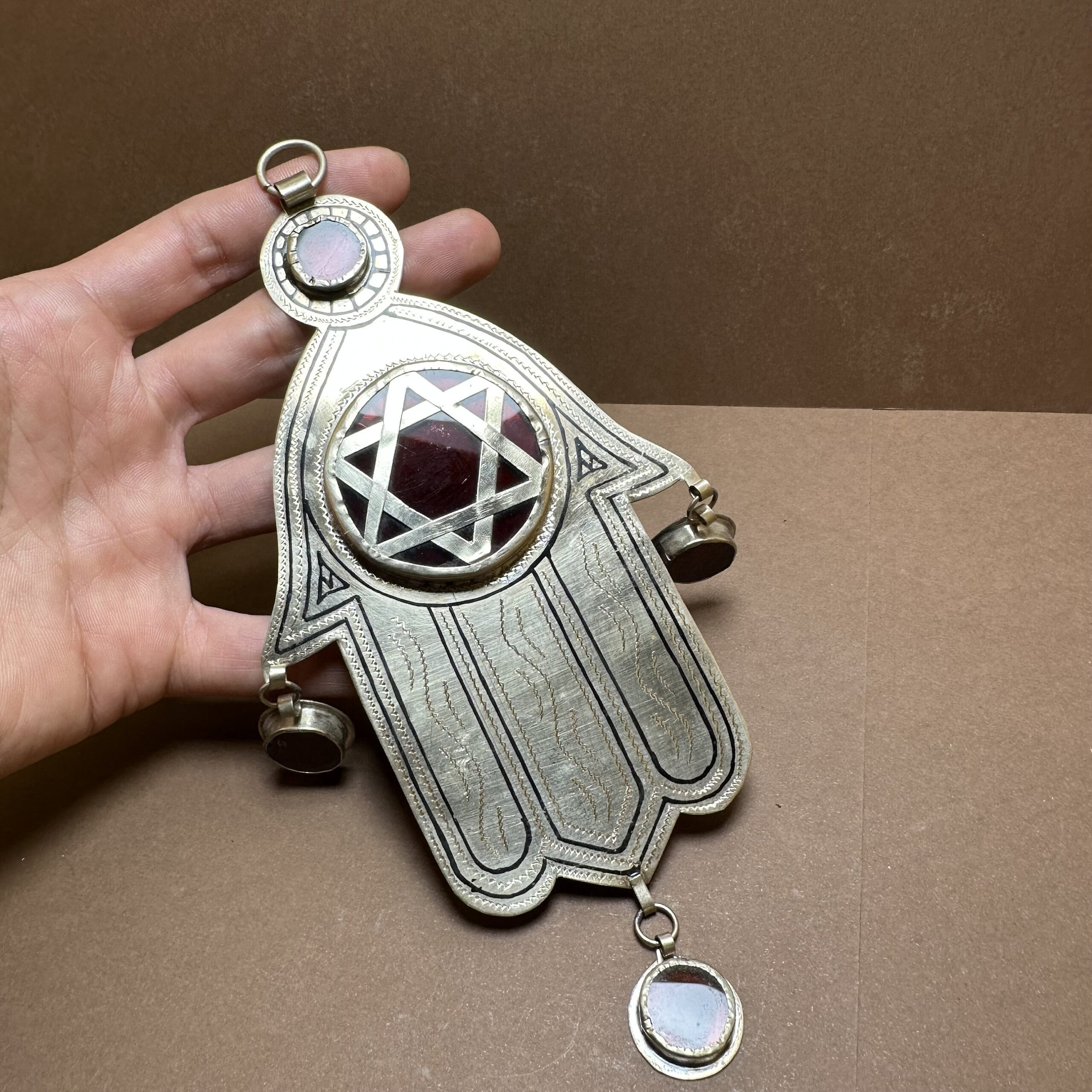 Handmade Berber Hamsa: Moroccan 925 Silver Ethnic Khamsa - Image 5