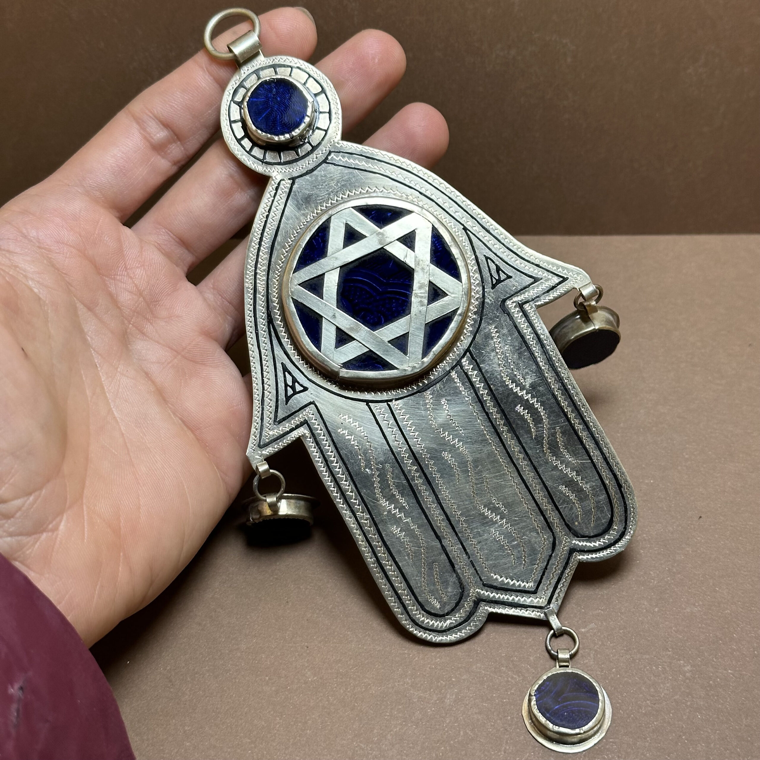 Handmade Berber Hamsa: Moroccan 925 Silver Ethnic Khamsa - Image 10