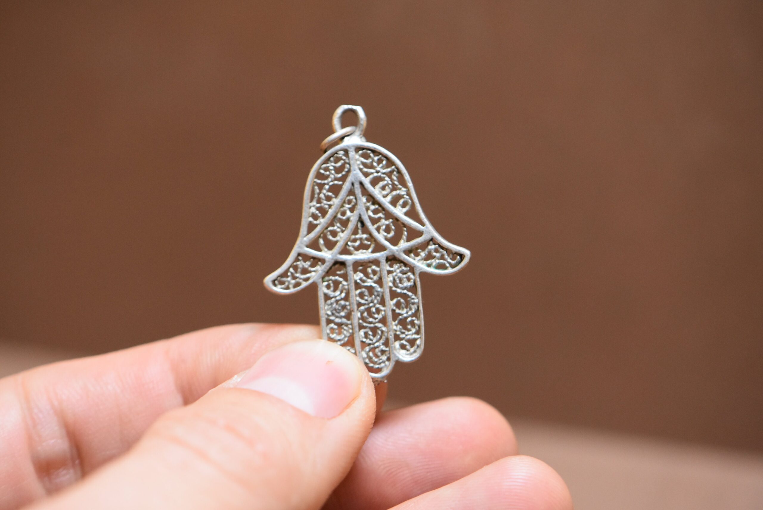 Pendant Hamsa Filigrane Silver Handmade - Image 4