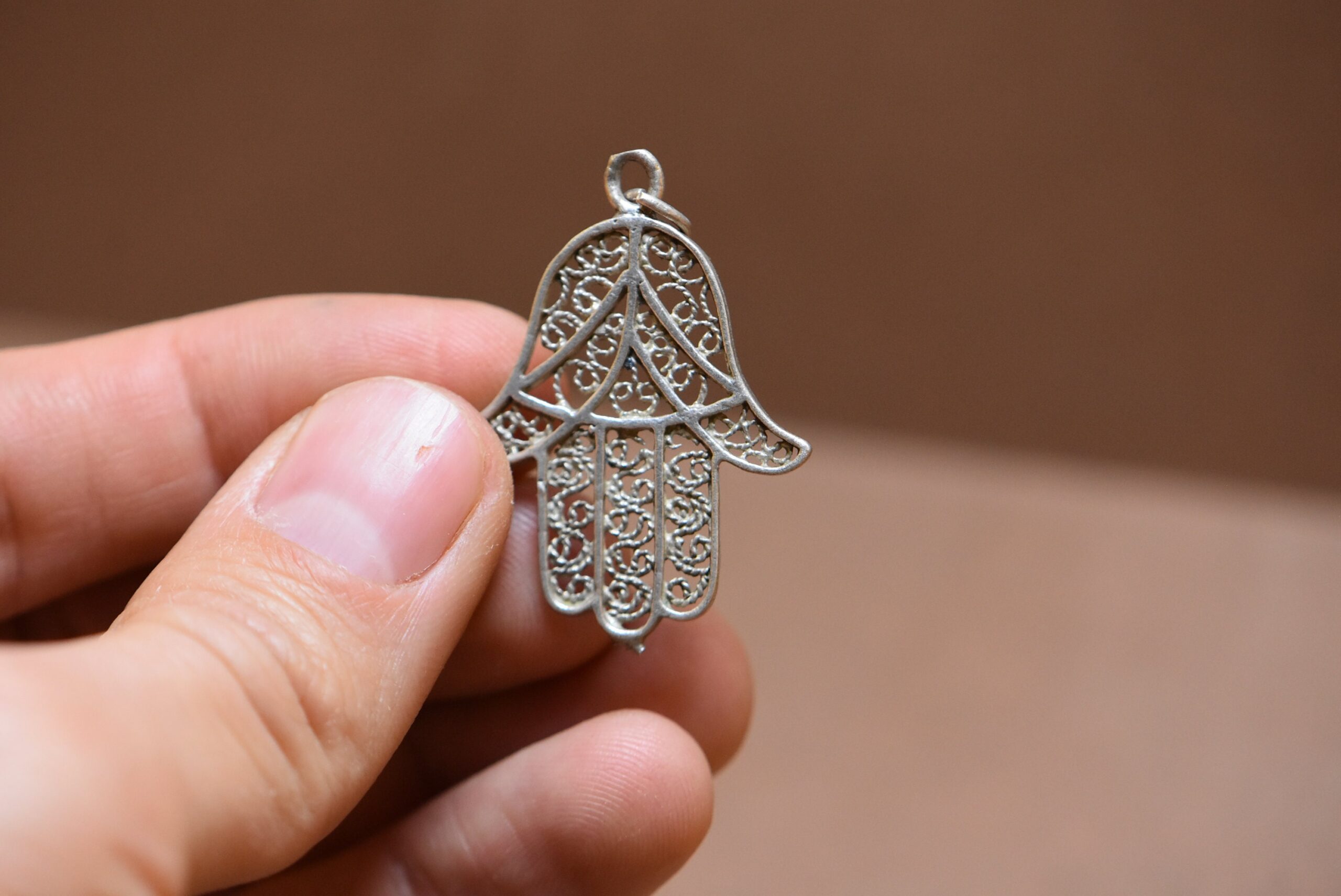 Pendant Hamsa Filigrane Silver Handmade - Image 3