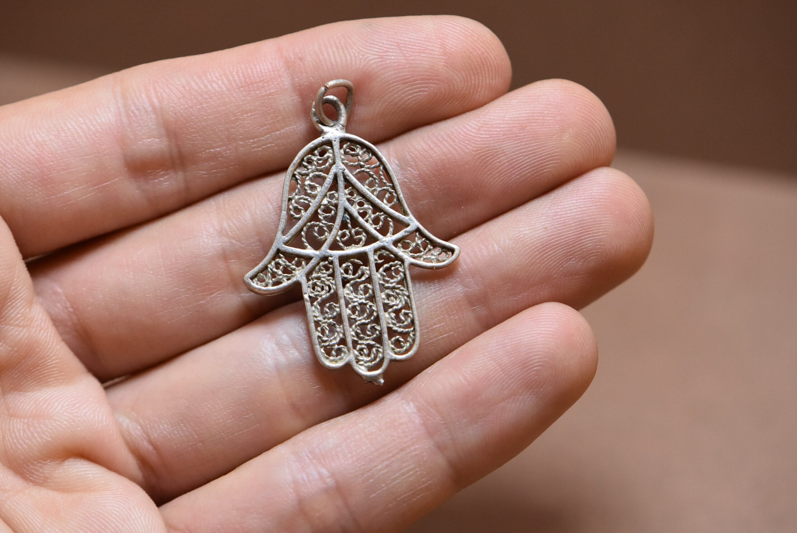 Pendant Hamsa Filigrane Silver Handmade - Image 2