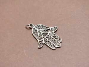Pendant Hamsa Filigrane Silver Handmade
