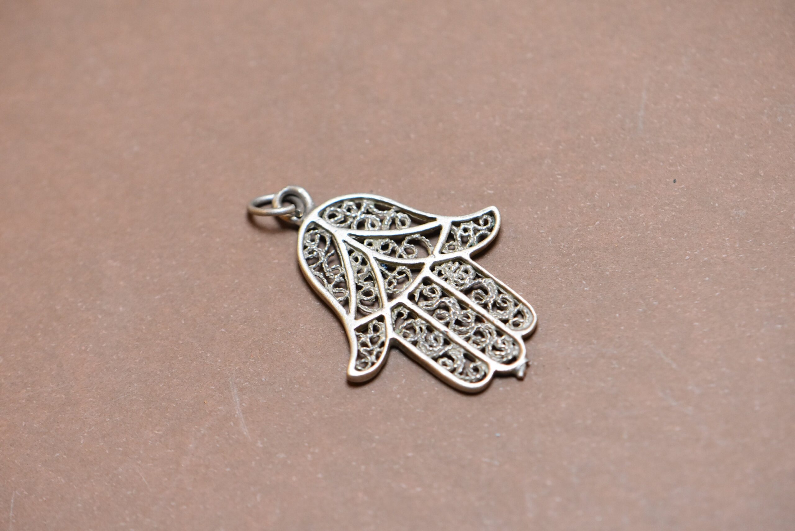 Pendant Hamsa Filigrane Silver Handmade
