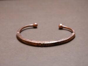 Engraved Copper Touareg Bracelet: Ethnic Berber Cuff