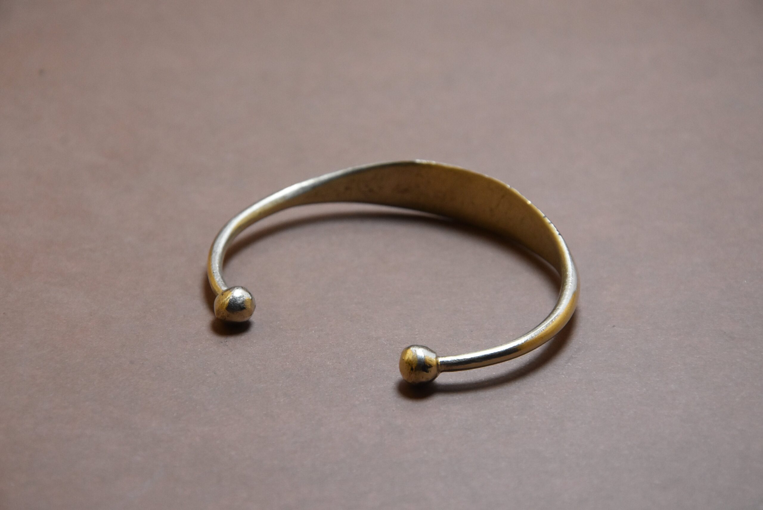 Tuareg Brass Cuff Bangle: African Ebony Wood Bracelet - Image 6