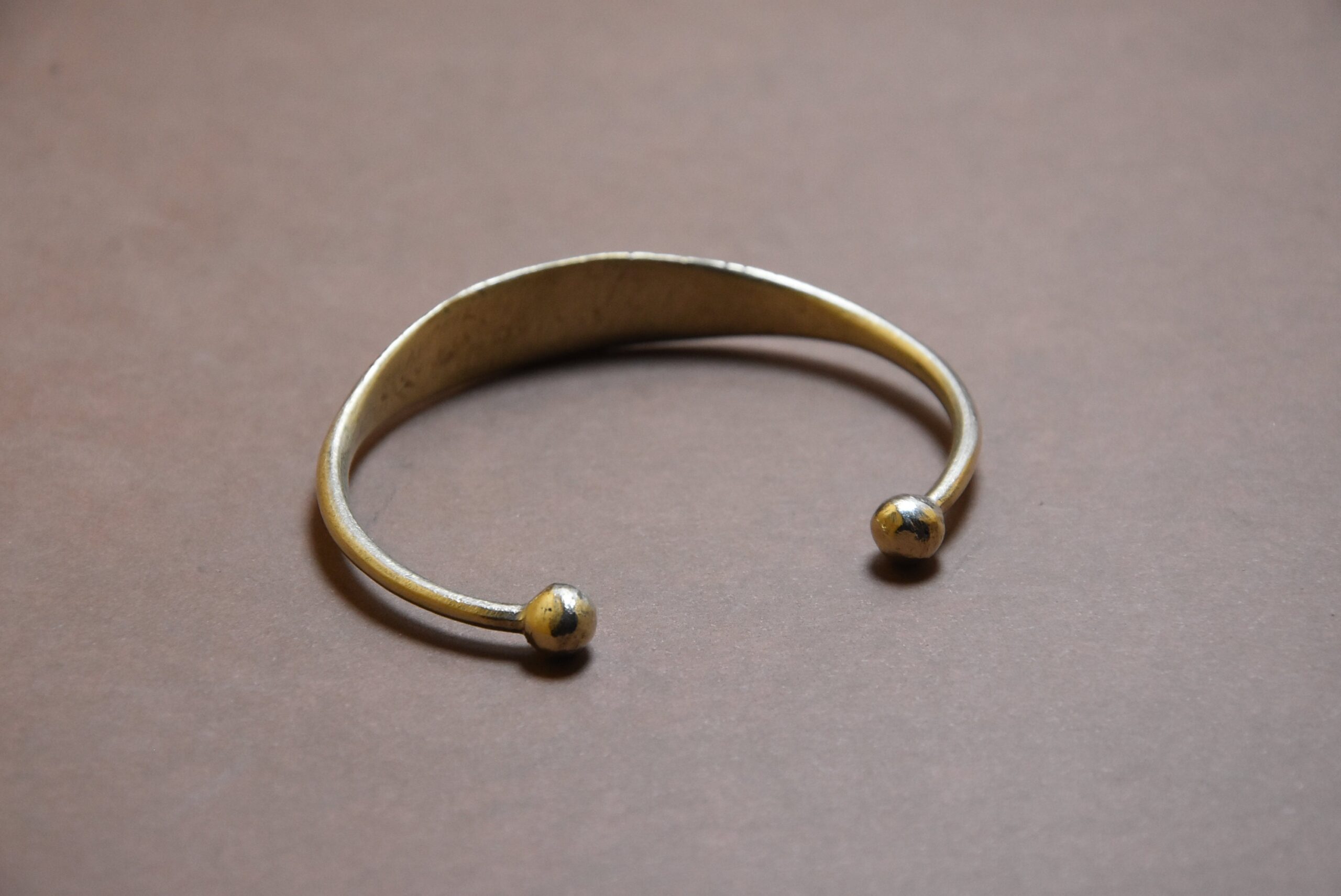 Tuareg Brass Cuff Bangle: African Ebony Wood Bracelet - Image 7