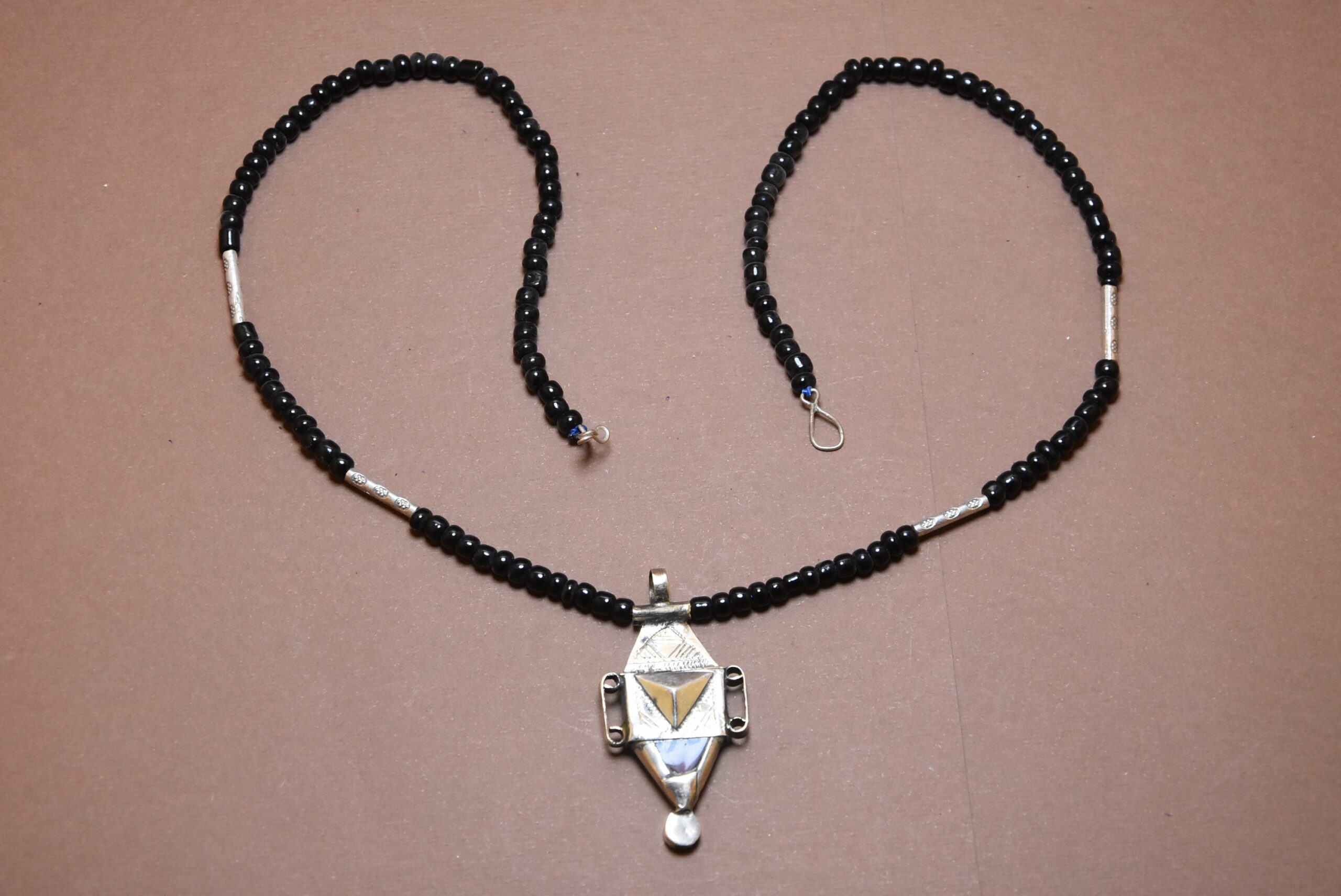 Handmade Tuareg Silver Pendant Necklace: Ethnic Berber Jewelry