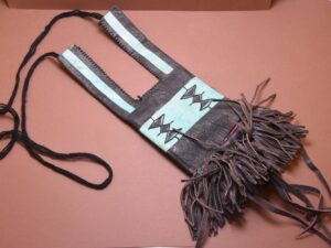 Vintage Tuareg Leather Fringe Bag: Ethnic Camel Wallet