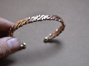 Handmade Copper Medical Alert Bracelet: Adjustable Tuareg Style