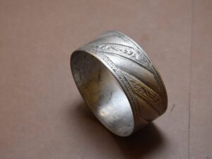 Vintage Berber Aluminum Bracelet: Moroccan Tribal Jewelry