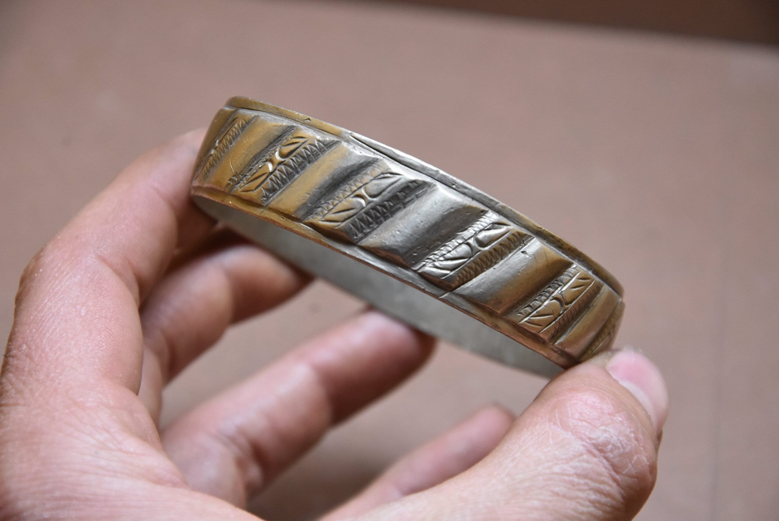 Vintage Moroccan Berber Silver Bracelet: Ethnic Tribal Bangle - Image 3