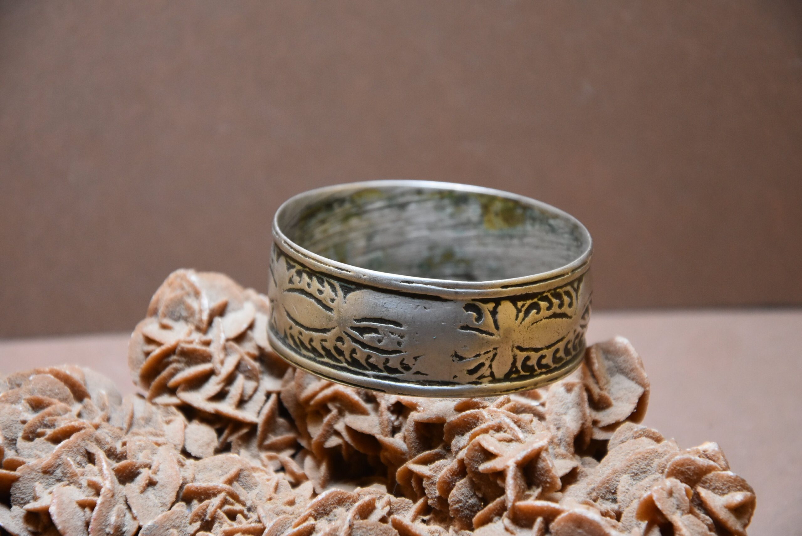 Berber Granulated Silver Bangle: Moroccan Touareg Bracelet (5.5cm) - Image 6