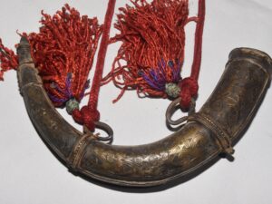 Vintage Moroccan Gunpowder Flask - rare, old powder horn