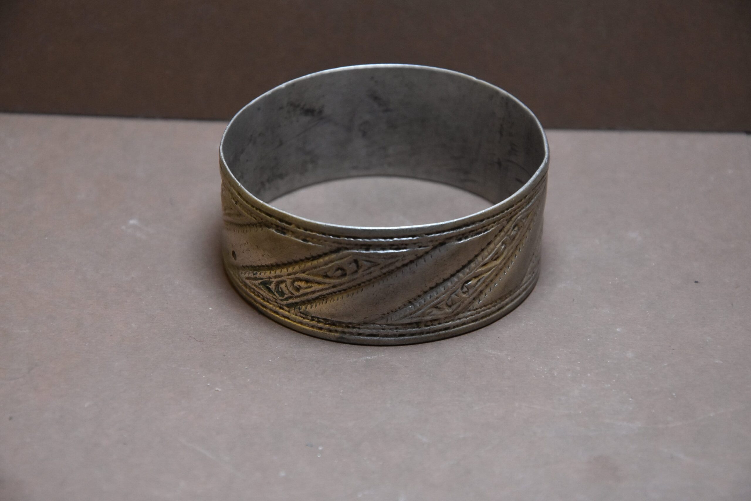 Vintage Berber Aluminum Bracelet: Moroccan Tribal Jewelry - Image 2