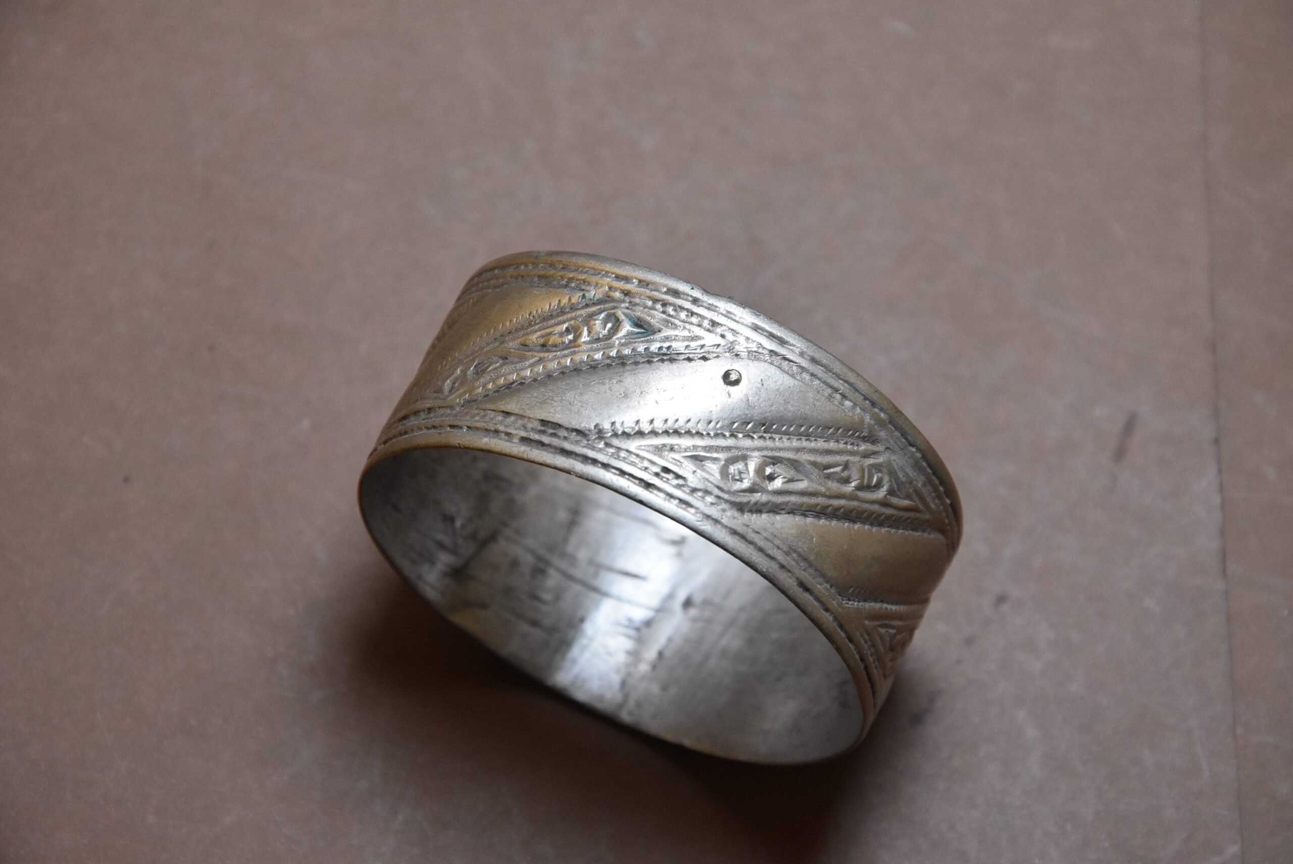 Vintage Berber Aluminum Bracelet: Moroccan Tribal Jewelry - Image 7