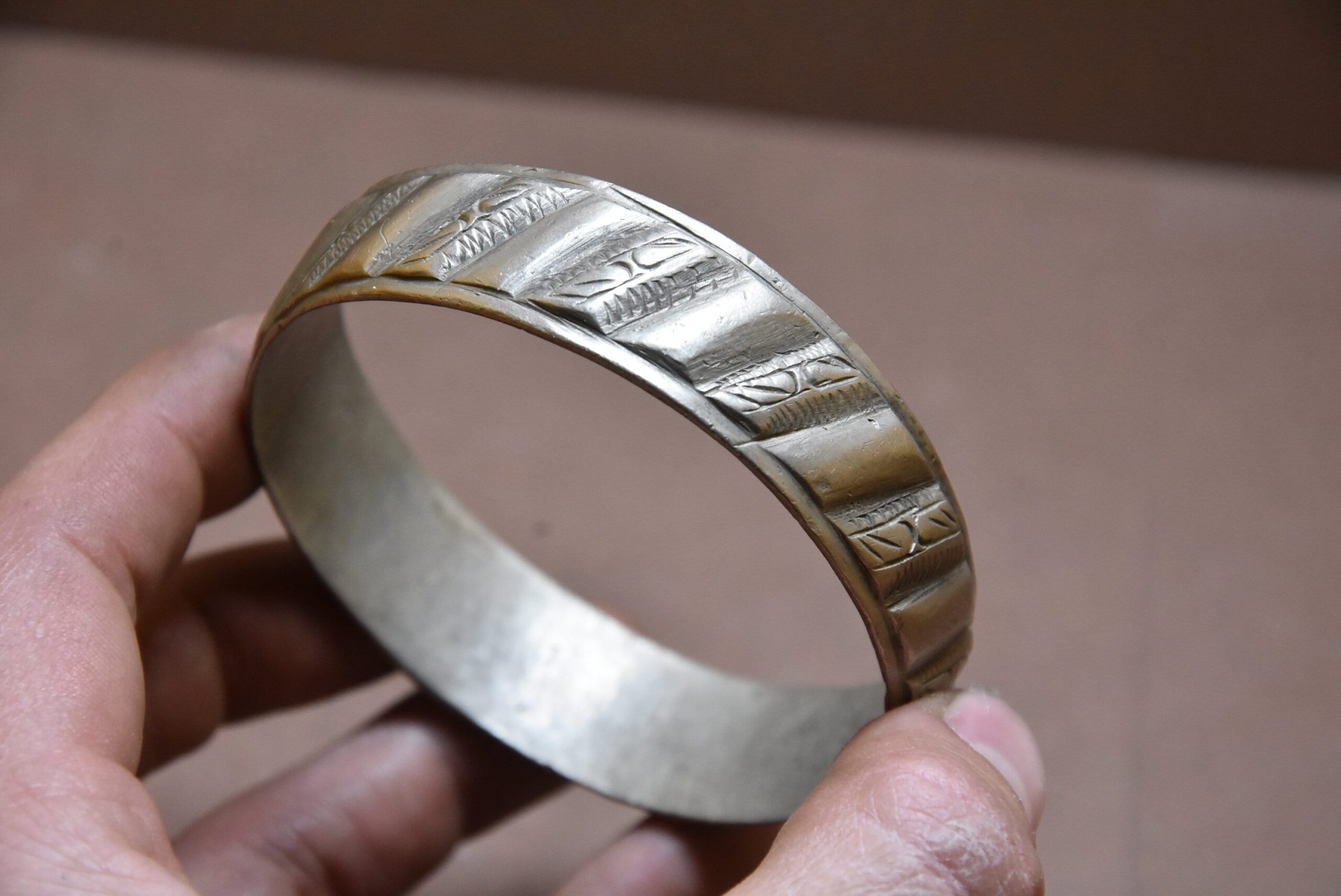 Vintage Moroccan Berber Silver Bracelet: Ethnic Tribal Bangle