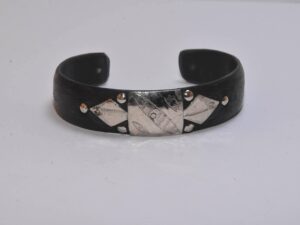 Tuareg Cuff: African Berber Ebony Bracelet with Silver