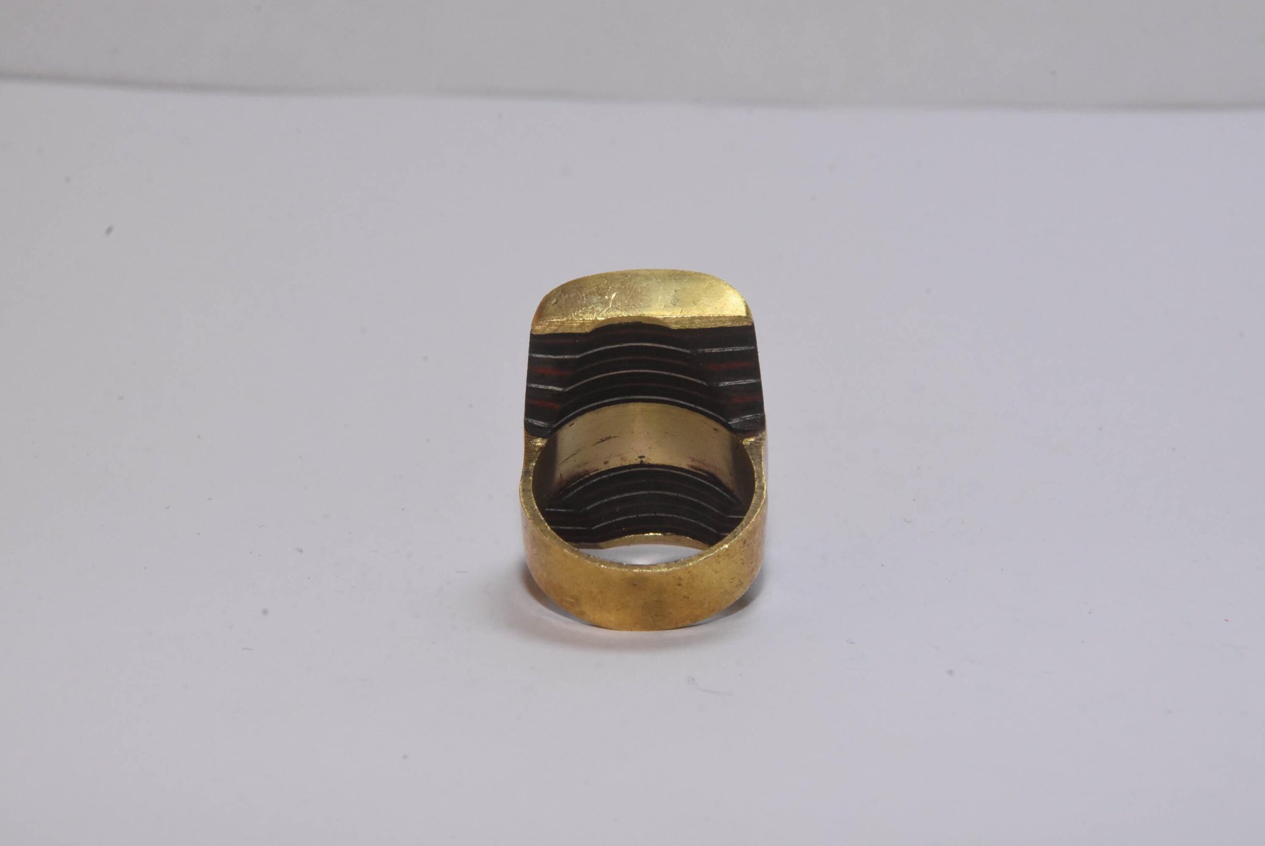 African Tuareg Bronze Ebony Ring - Image 5