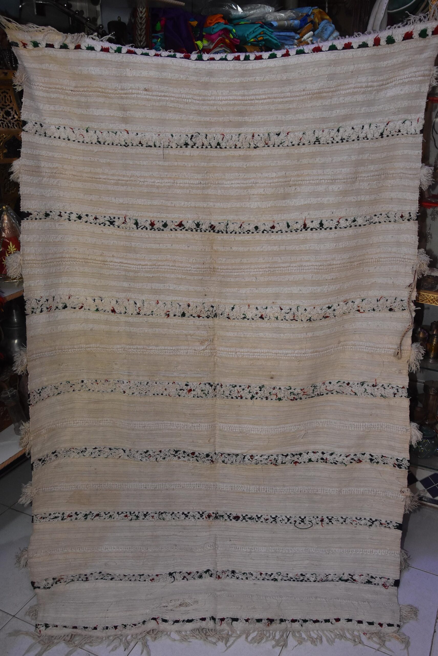 Vintage Berber Handira Shawl: Ait Atta Wool Cape - Image 7