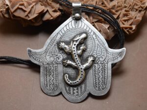 Antique Silver Hamsa Kabbalistic Jewish Protection Amulet Judaica Pendant, old Berber morocca, antiqe