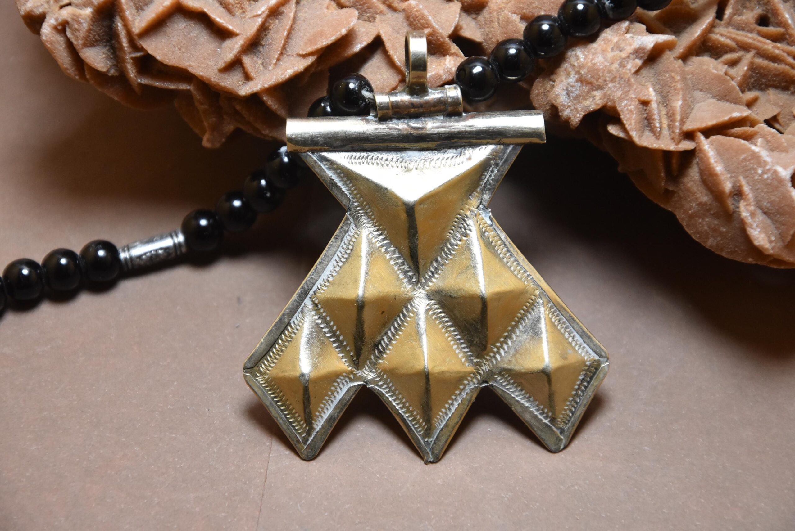 Tuareg Hamsa Silver Amulet Necklace: Handmade Leather Tribal Jewelry - Image 4