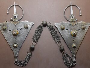 Berber Fibulae – TIZERZAI – Antique Pair of Silver TAOUKA " Morocco, jewish fibula, rare