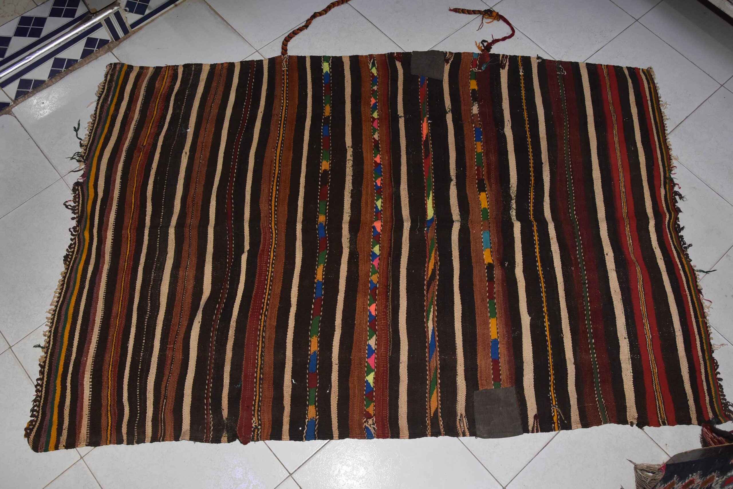 Old Wedding Blanket Handira ait hdiddou, moroccan carpet, berber, bedding Handmade and High Quality, old 1930s - Image 10