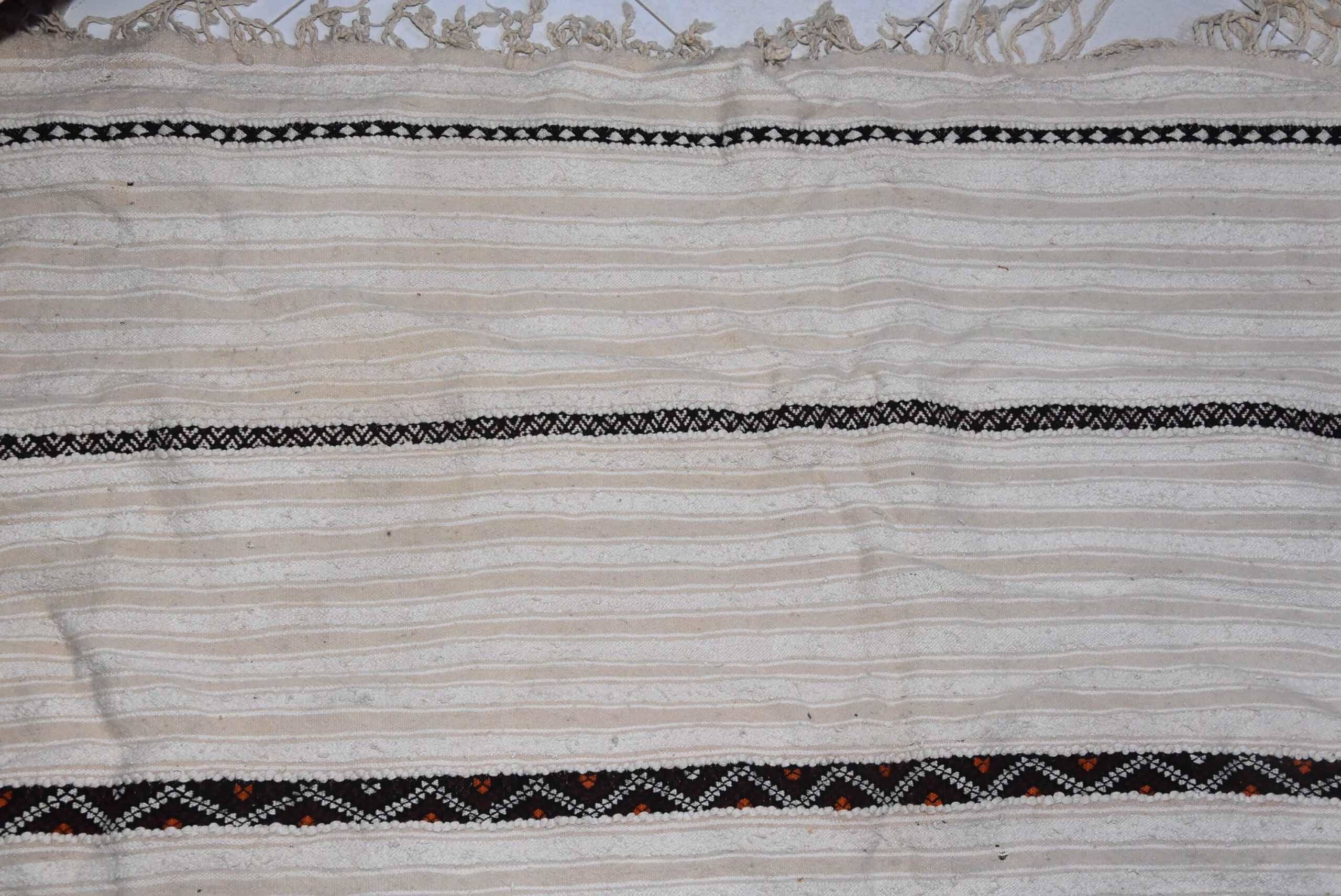 Old Wedding Blanket Handira brown, moroccan carpet, berber, bedding - Image 9