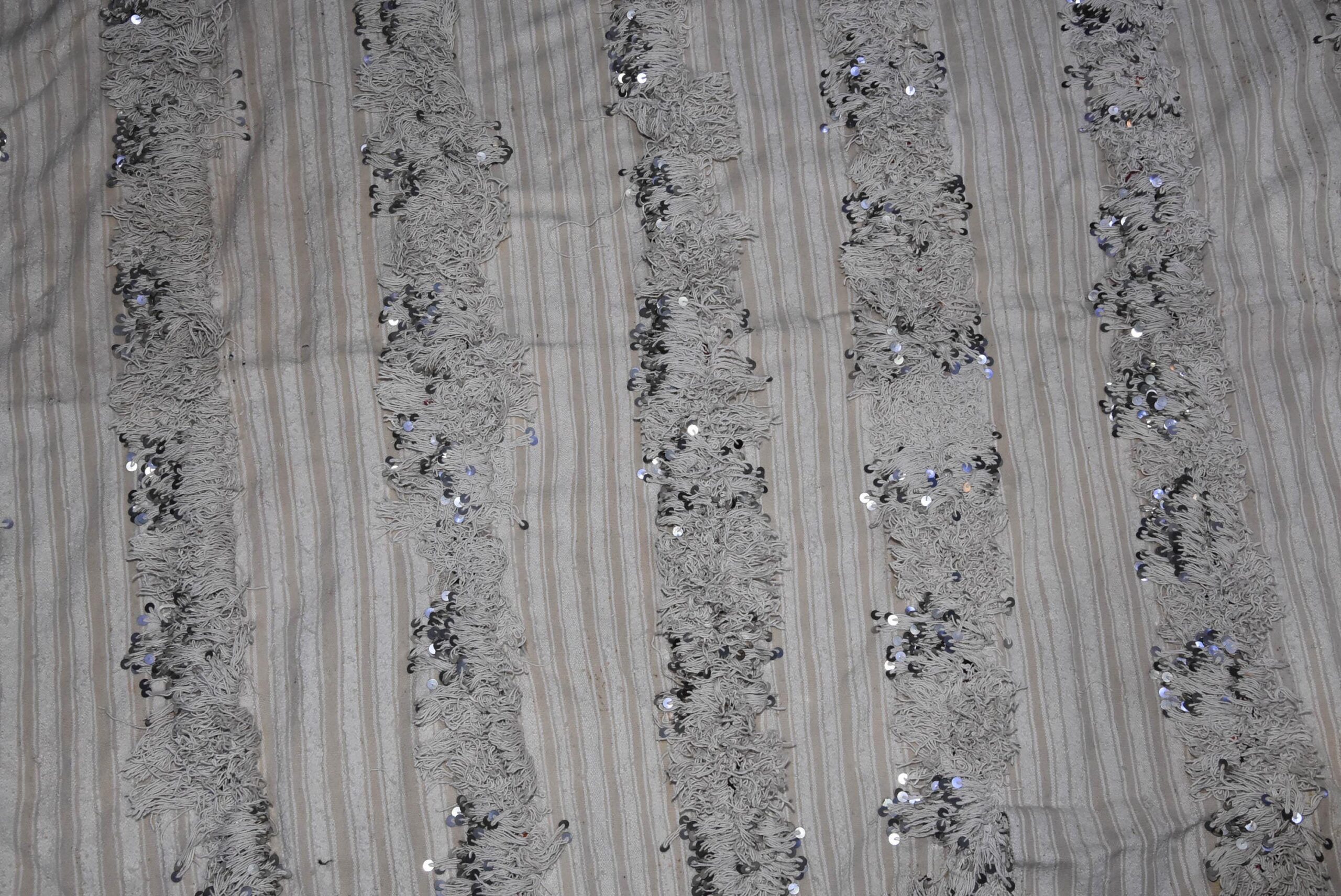 Old Wedding Blanket Handira brown, moroccan carpet, berber, bedding - Image 10