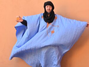 Mauritanian Tuareg Bleu Dress, Traditional Sahara Morocco Clothing