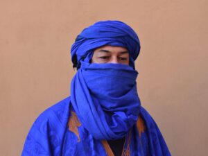 Berber Scarf Moroccan Sahara Turban Bleu Indigo