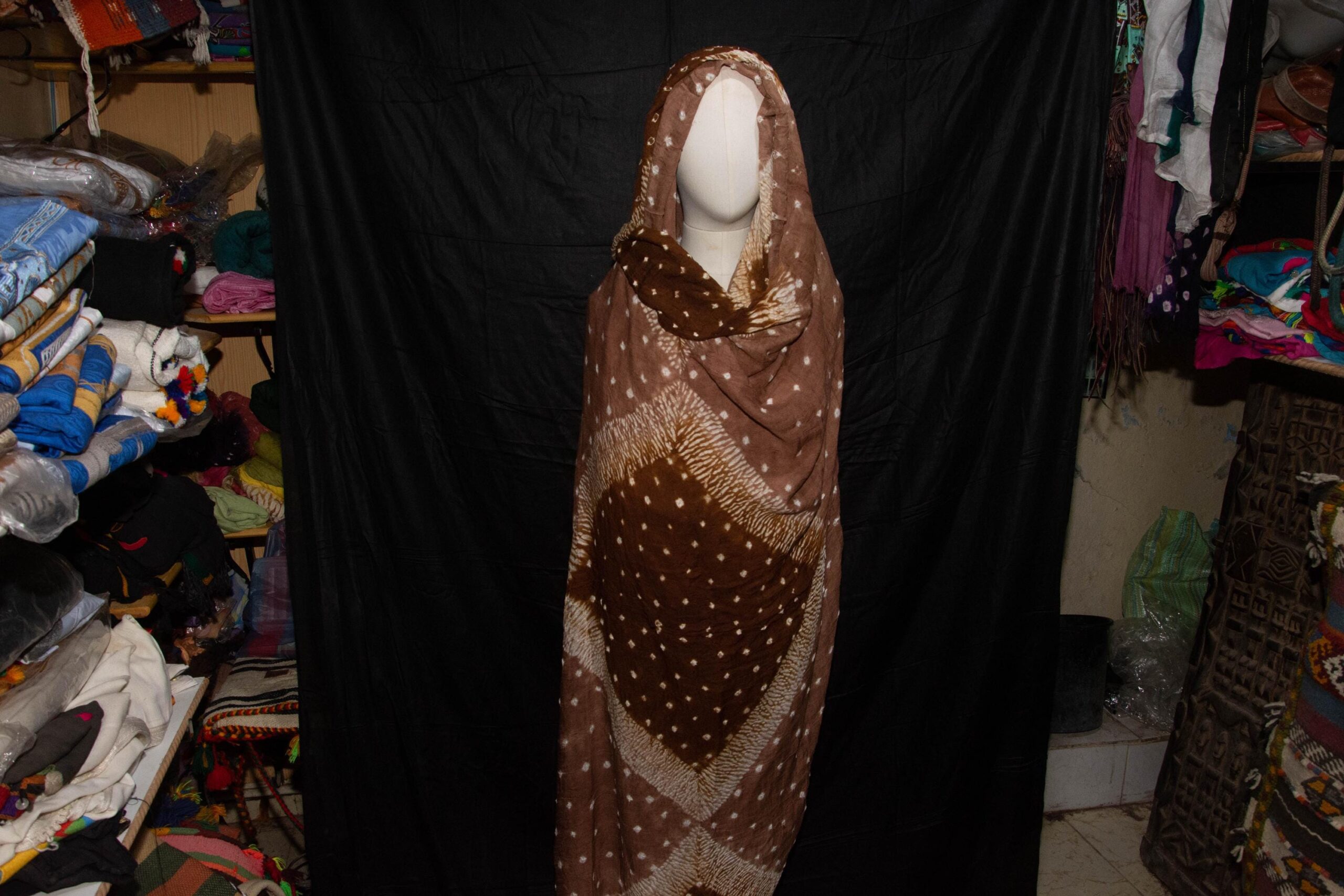 Tuareg Woman Dress Brown, Melhfa Cotton, Mauritania clothing - Image 6
