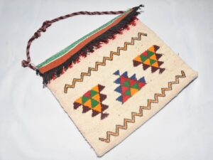 Moroccan Wool Shoulder Bag - Authentic Handwoven Berber Bag - Geometric Ethnic Tote