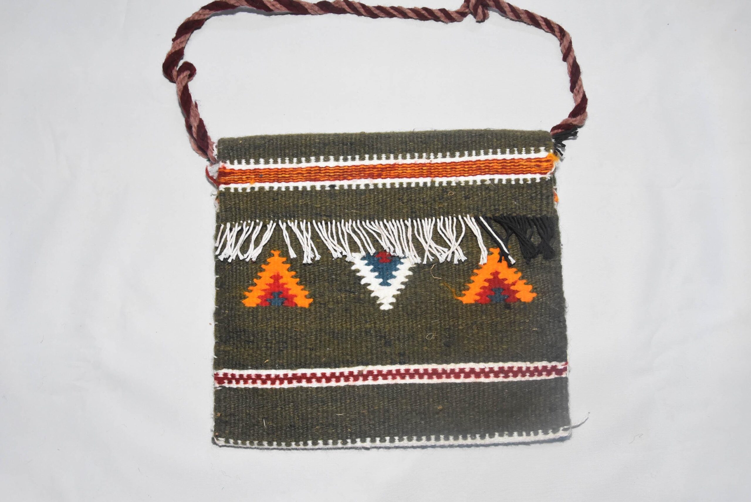 Authentic Amazigh Wool Bag - Tribal Moroccan Kilim Purse - Handmade Artisan Gift for Her