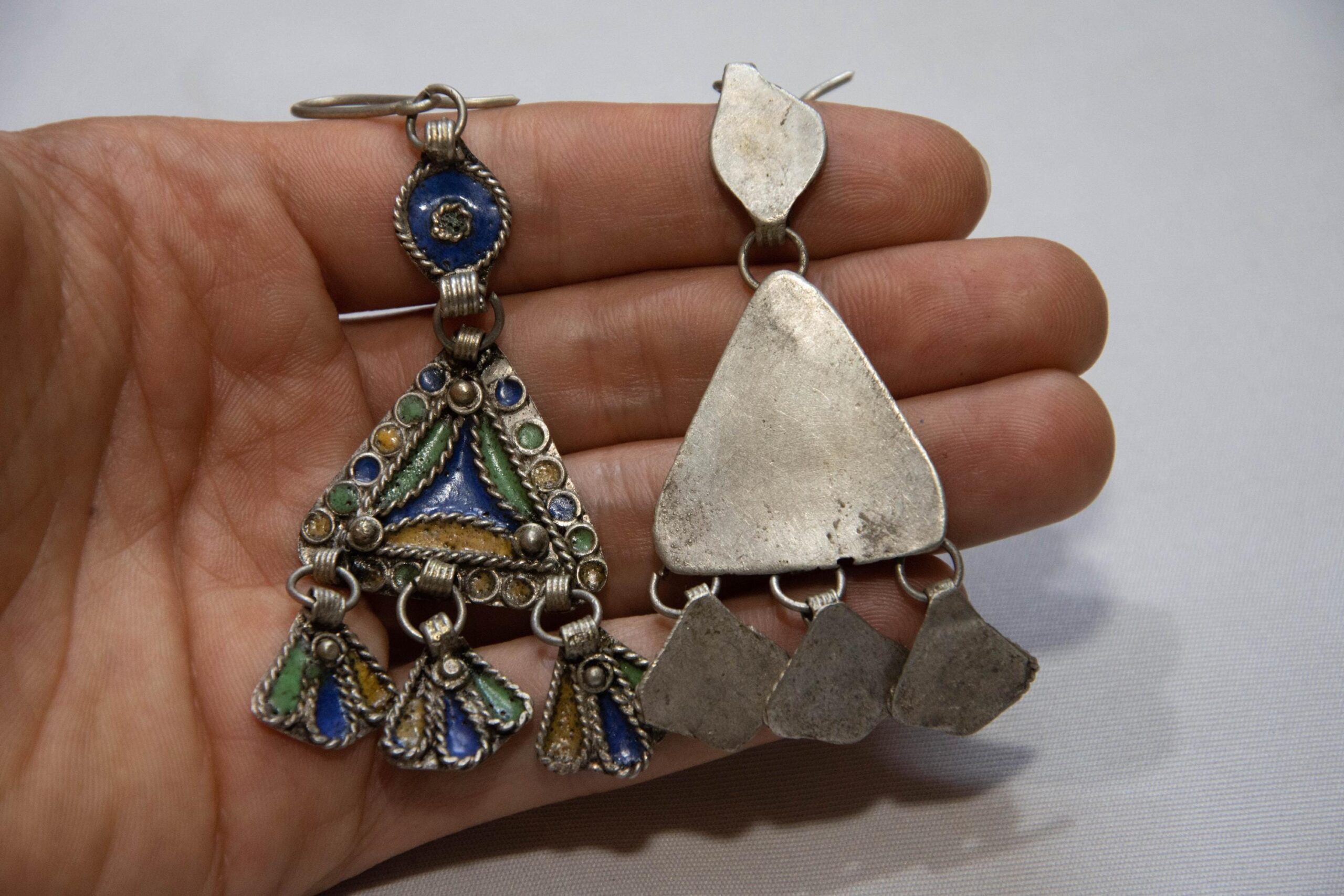 berber earrings antique 1940s ,ethnic tribal earrings - Image 4