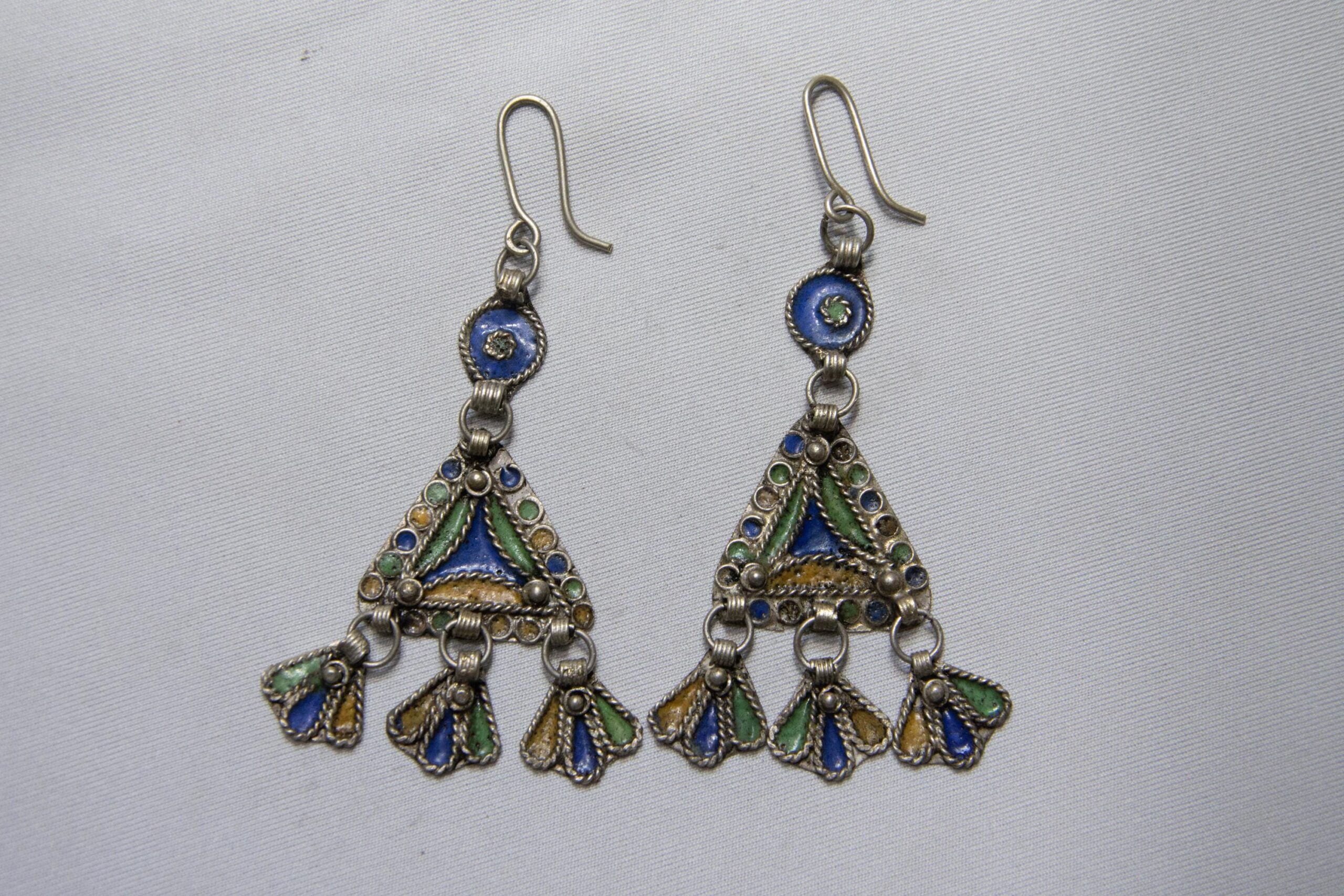 berber earrings antique 1940s ,ethnic tribal earrings - Image 2