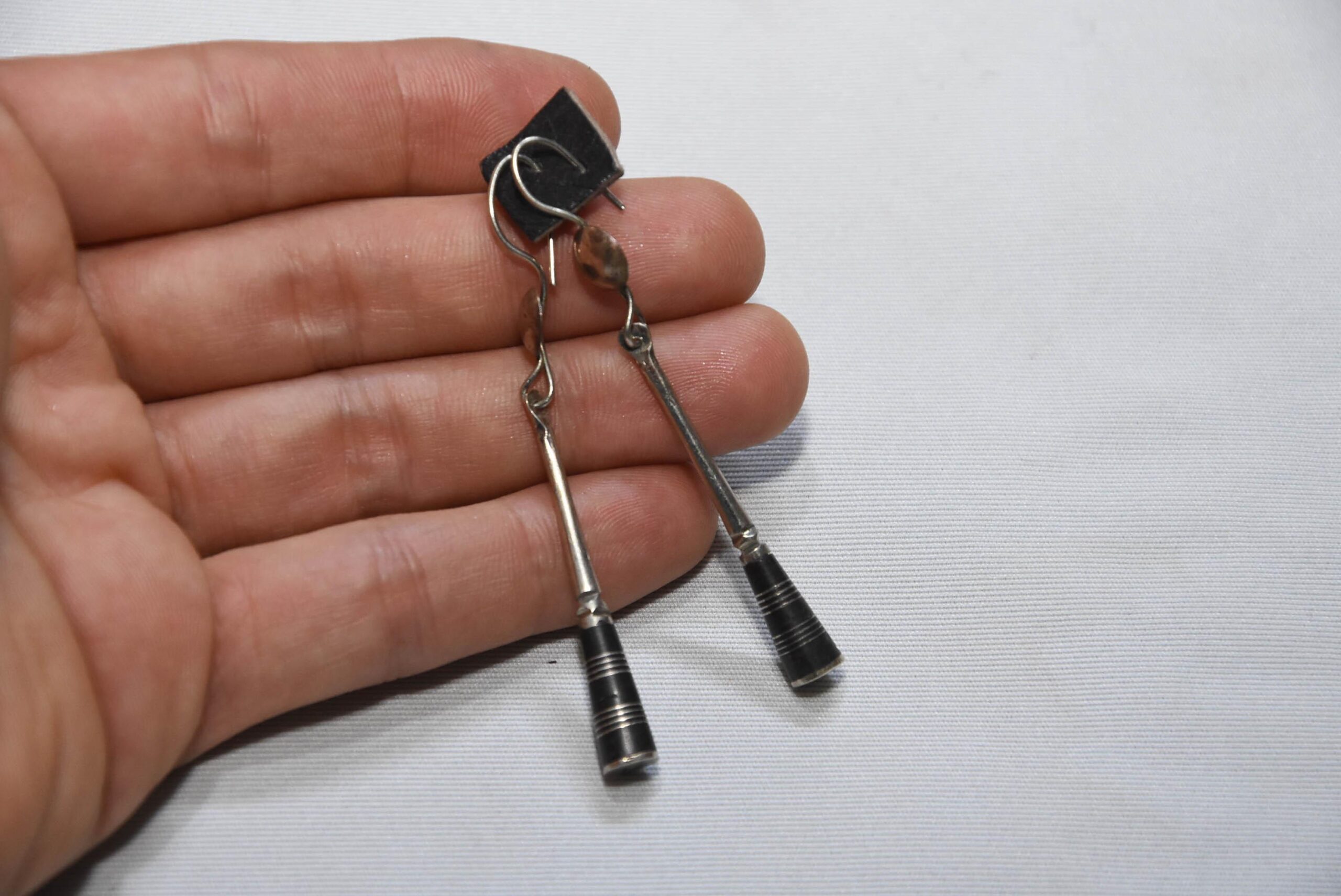 Tuareg earrings ebony handmade by silver - Image 4