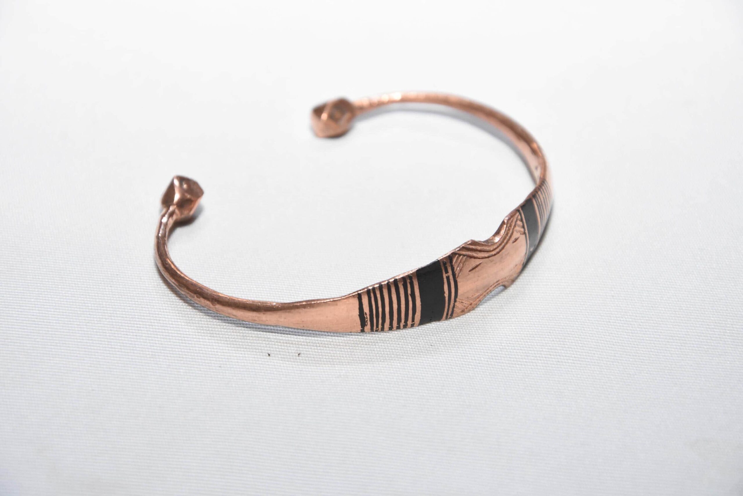 tuareg bracelet brass old handmade from niger sahara desert, ethnic tribal copper - Image 2
