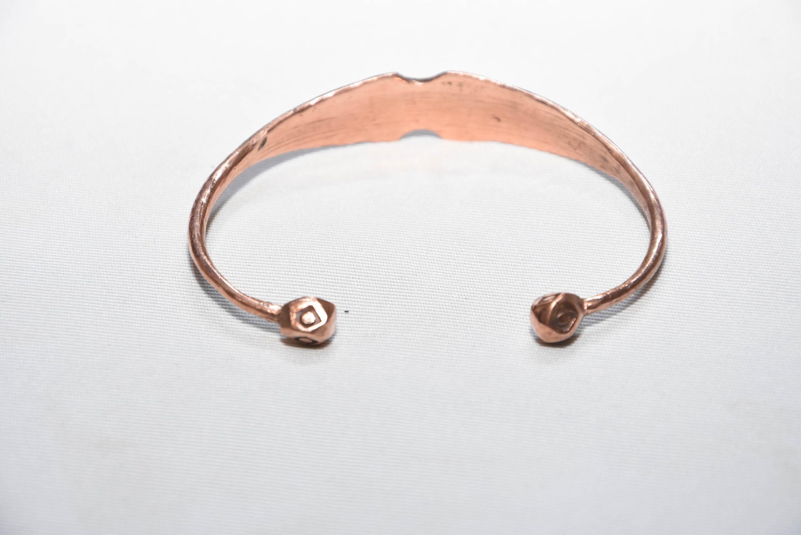 tuareg bracelet brass old handmade from niger sahara desert, ethnic tribal copper - Image 3
