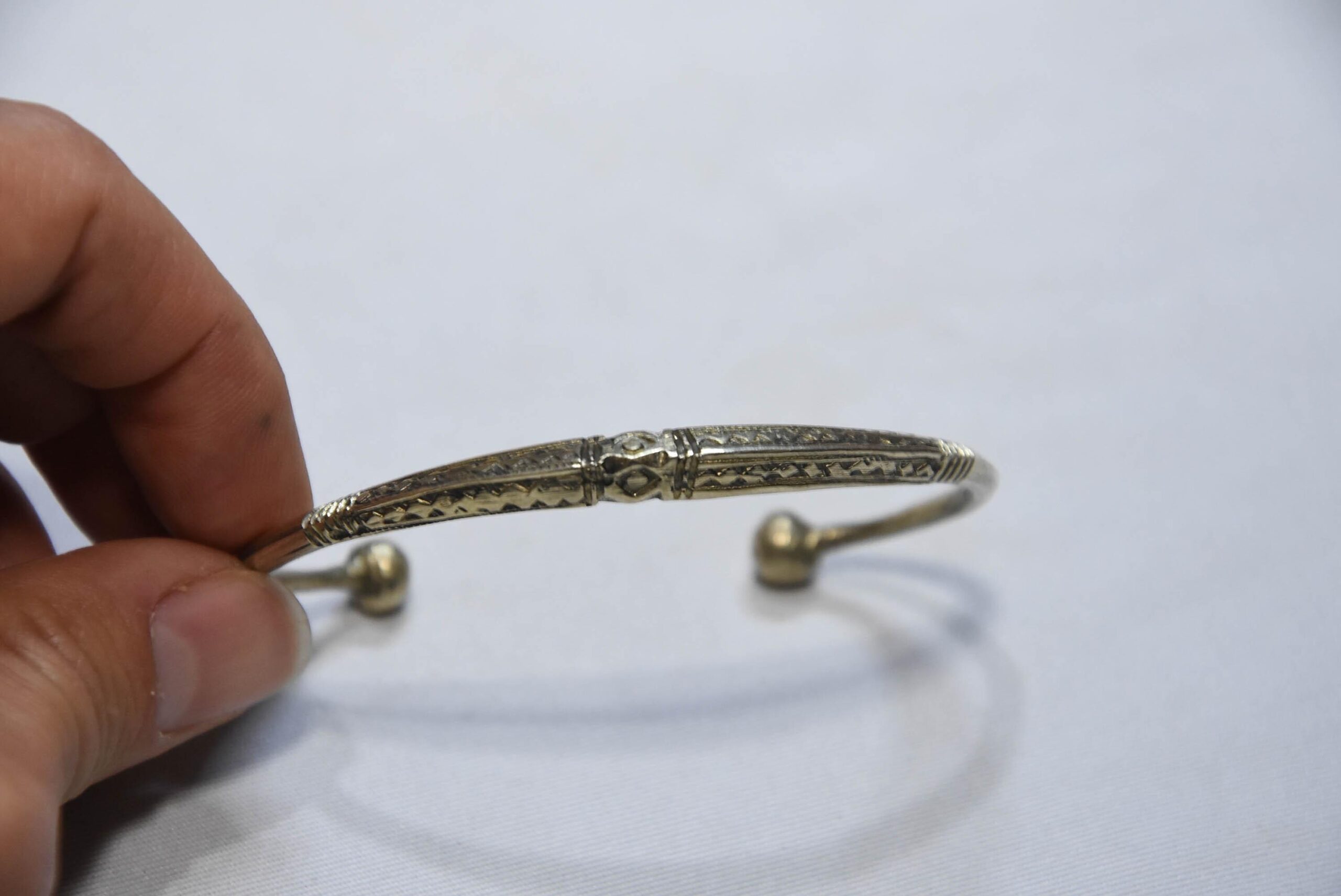tuareg bracelet silver old handmade from niger sahara desert, ethnic tribal - Image 6