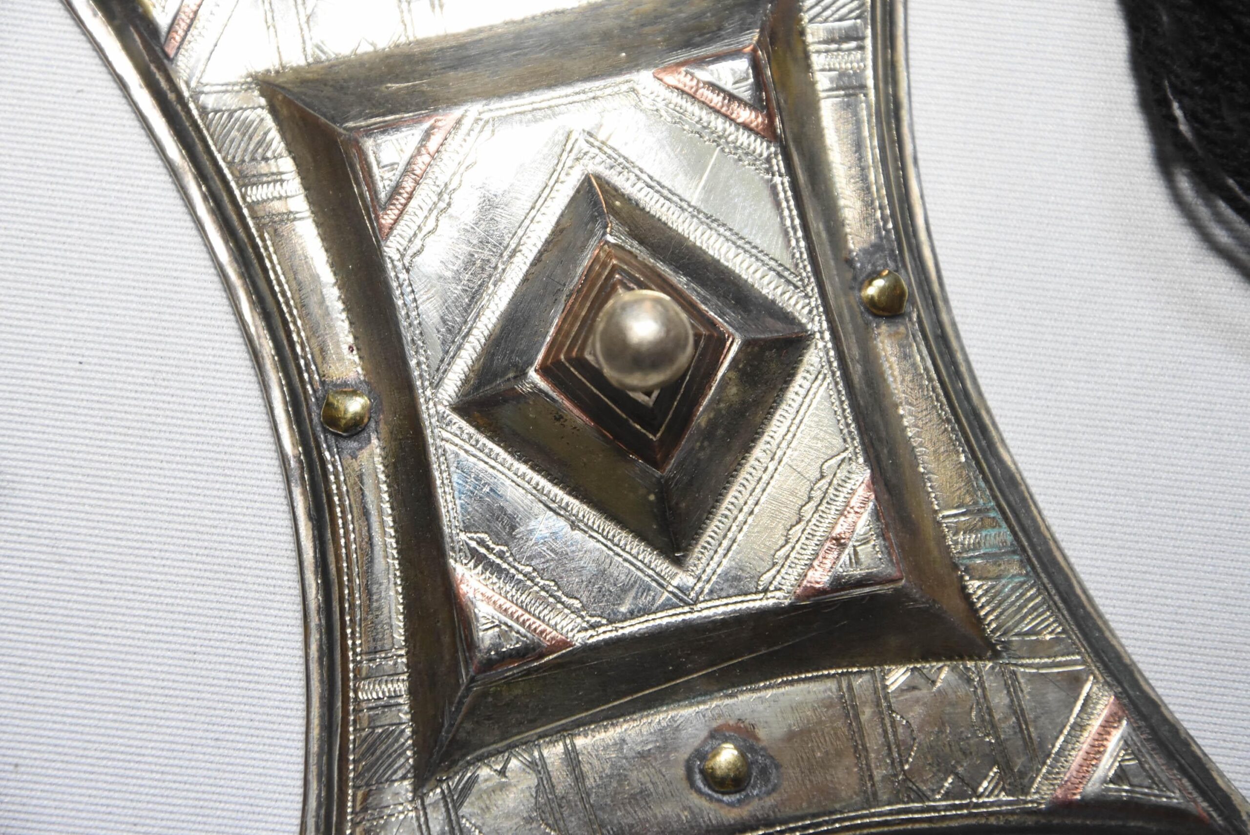 Touareg talisman collier argent couleur main gravé Pendentif amulette, ethnique nomades - Image 4