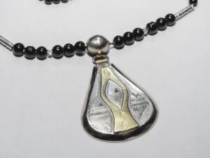 African Tuareg Cross Necklace, Jewelry, Ethnic Tribal Large Pendant Amulet Contemporary Tie