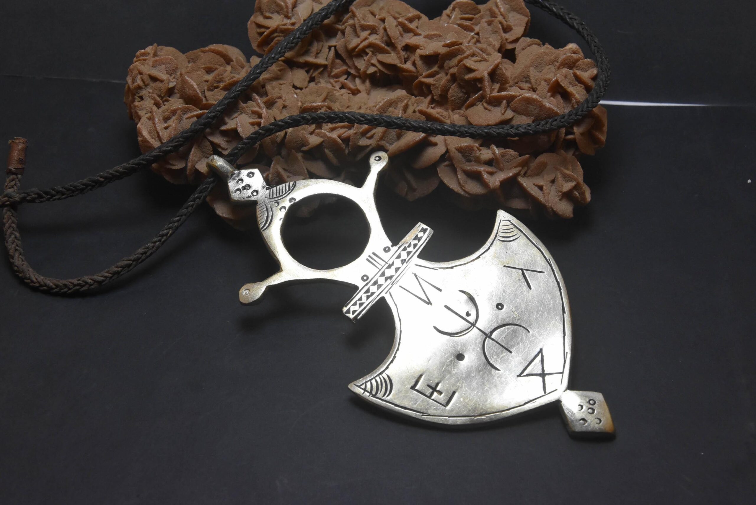 Tuareg Silver Cross Pendant, Tahoua Southern African Tribal Jewelry - Image 4