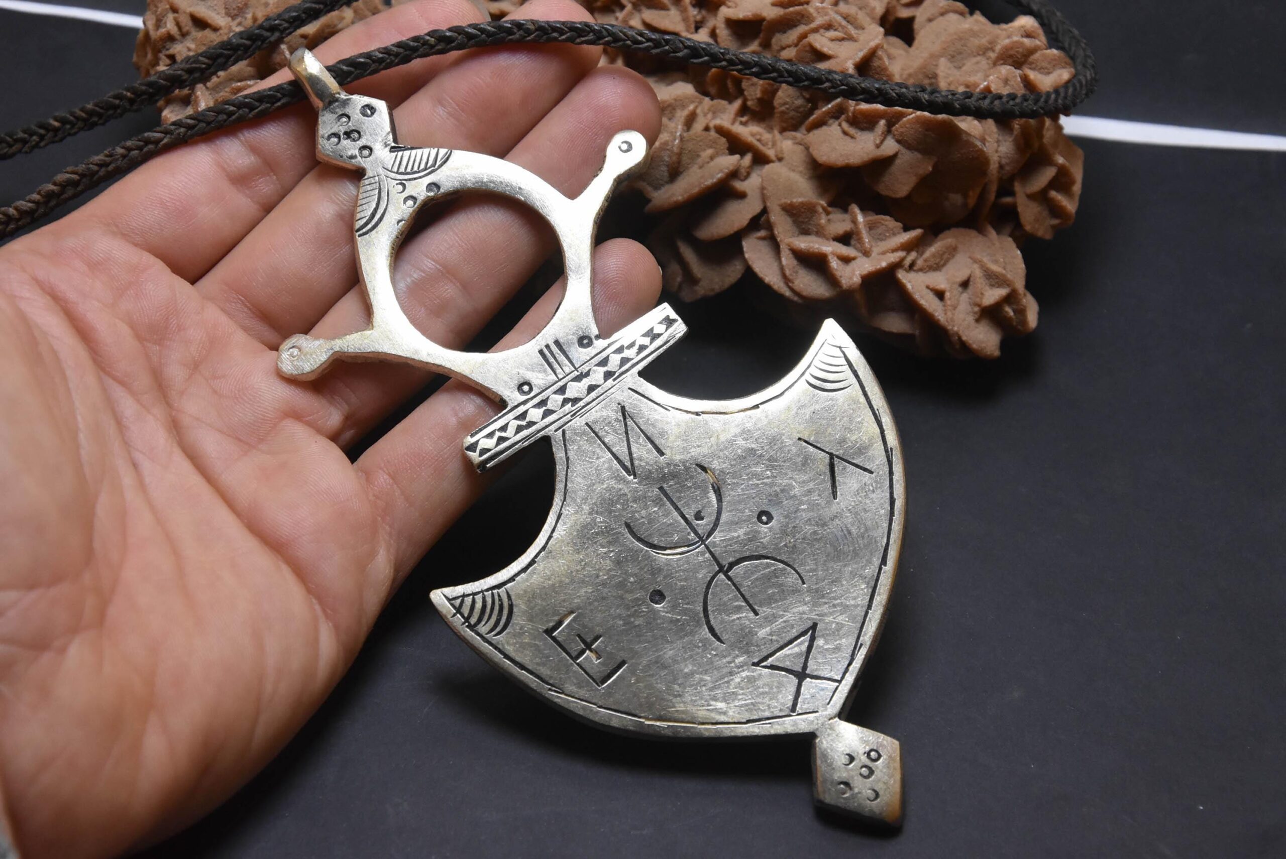 Tuareg Silver Cross Pendant, Tahoua Southern African Tribal Jewelry - Image 5