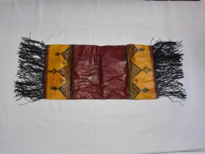 Antique Tuareg Leather Cushion Cover - Hand-Painted "Adafor" Tent Pillow
