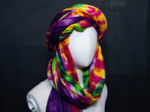 Authentic Tuareg Tagelmust - 5-Meter multicolor Scarf - Traditional Saharan Berber Cheche