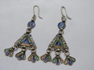 berber earrings antique 1940s ,ethnic tribal earrings