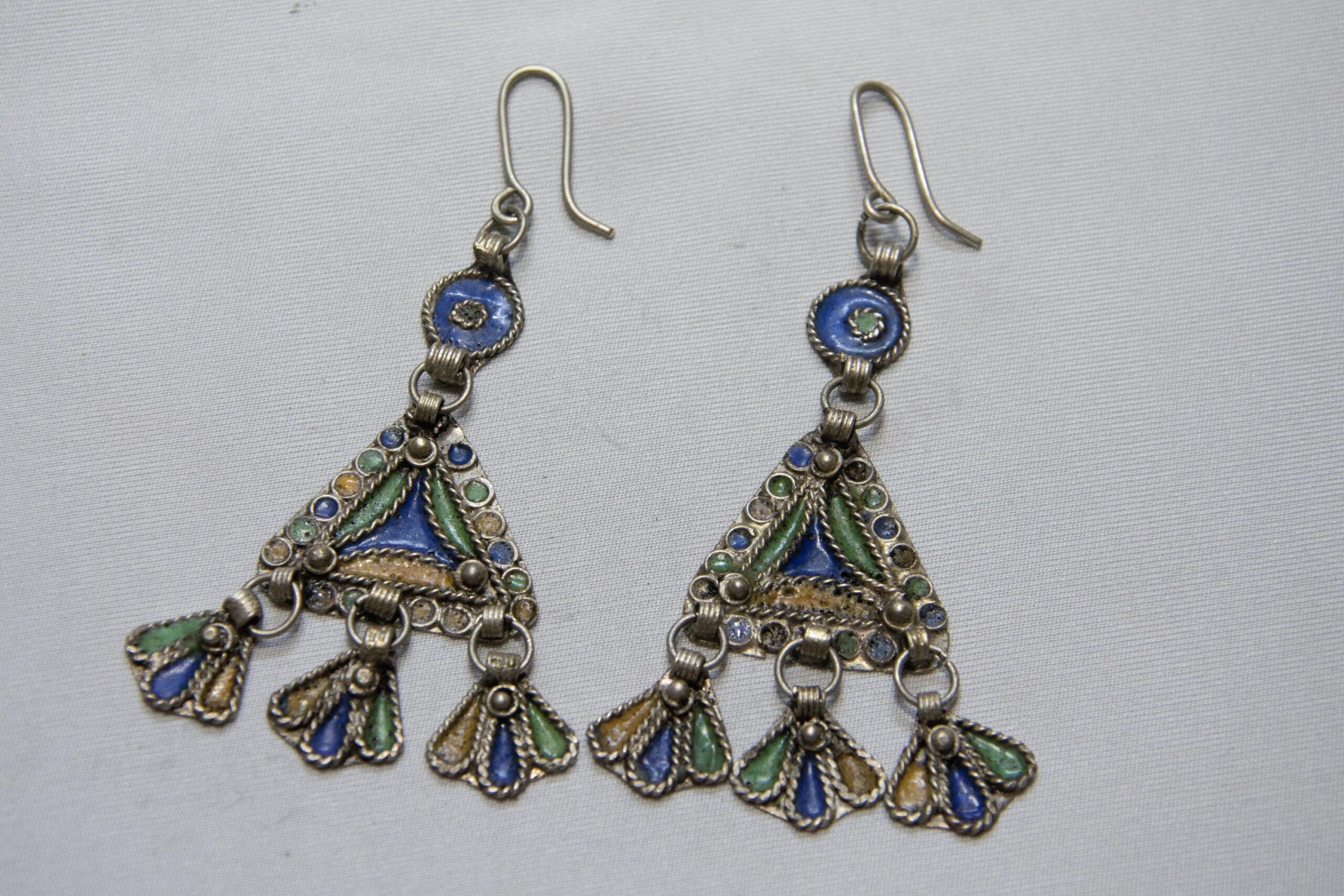 berber earrings antique 1940s ,ethnic tribal earrings