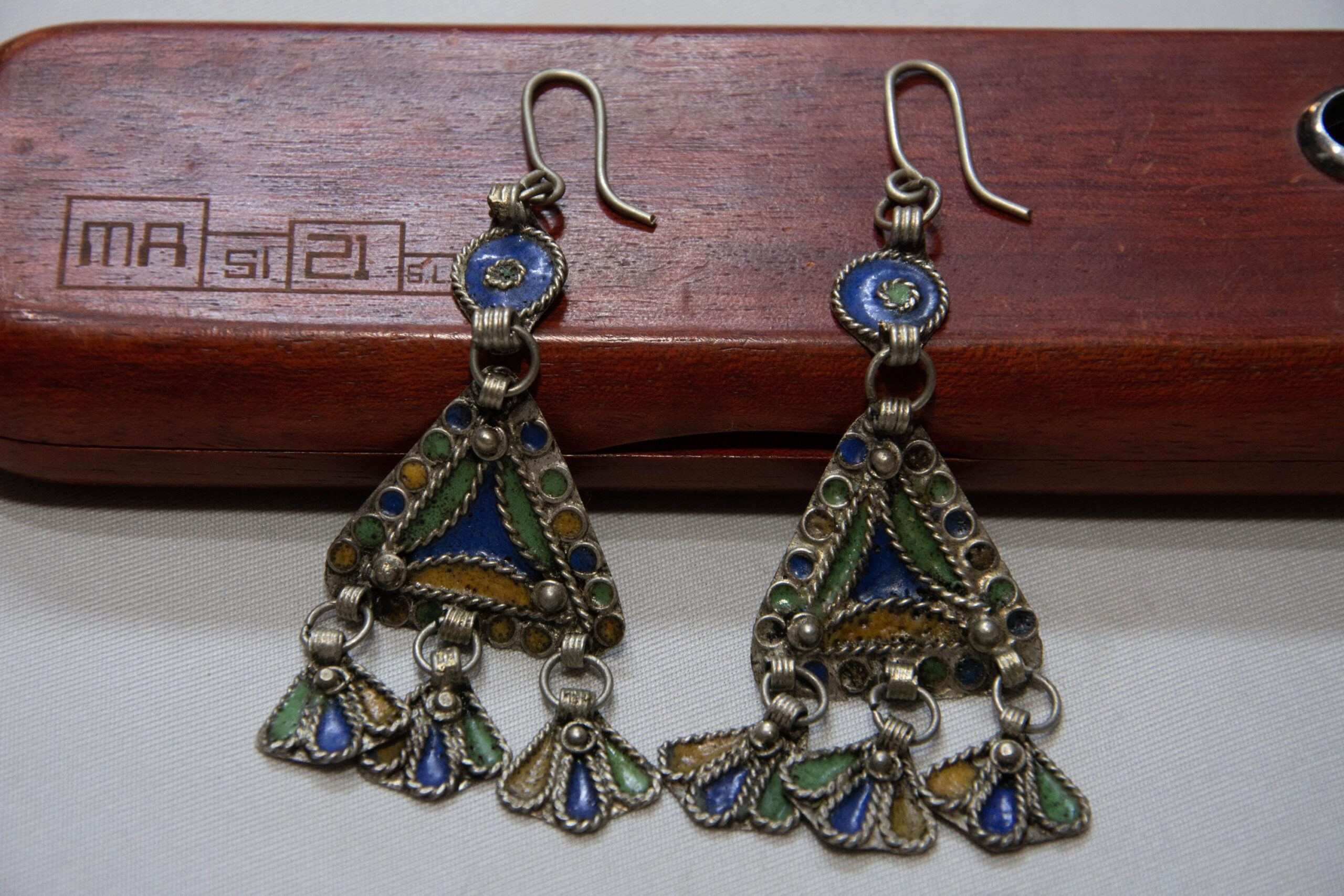 berber earrings antique 1940s ,ethnic tribal earrings - Image 5